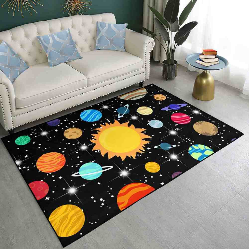 Vibrant Multi-Planet Universe Area Rug for Boys Bedroom | CozyLil