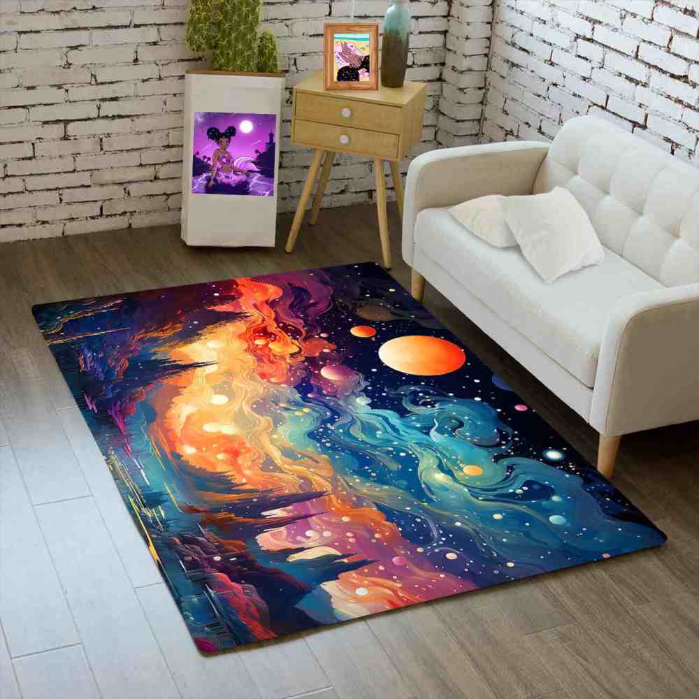 Nebula Dream Galaxy Area Rug Upgrade Ultra Non-Slip Backing | CozyLil