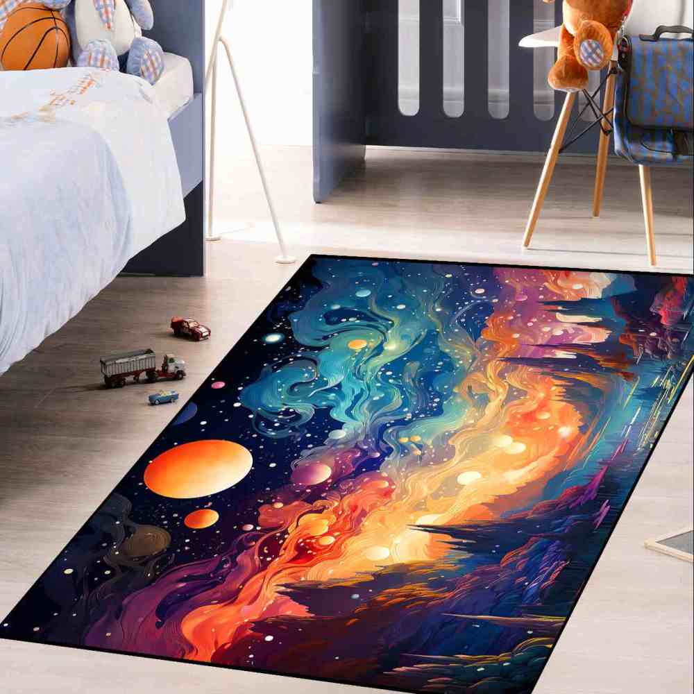 Nebula Dream Galaxy Area Rug Upgrade Ultra Non-Slip Backing | CozyLil