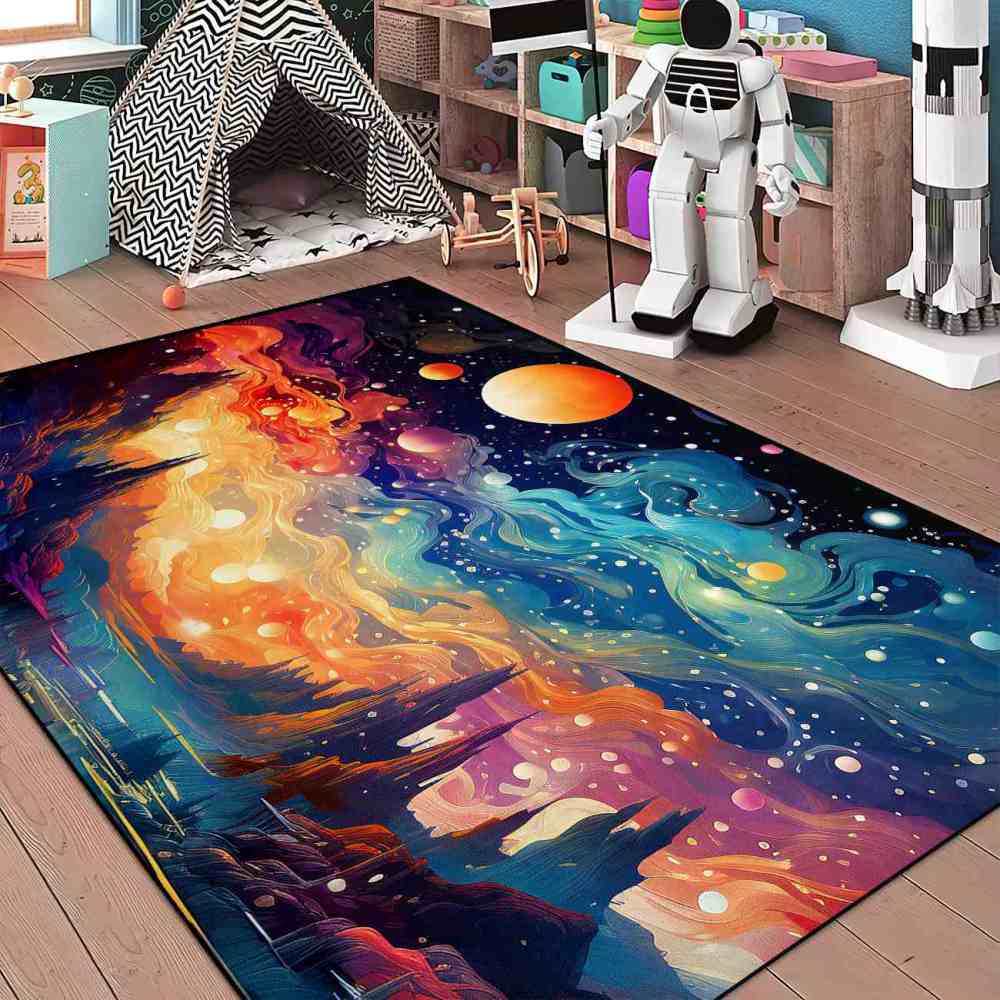 Nebula Dream Galaxy Area Rug Upgrade Ultra Non-Slip Backing | CozyLil
