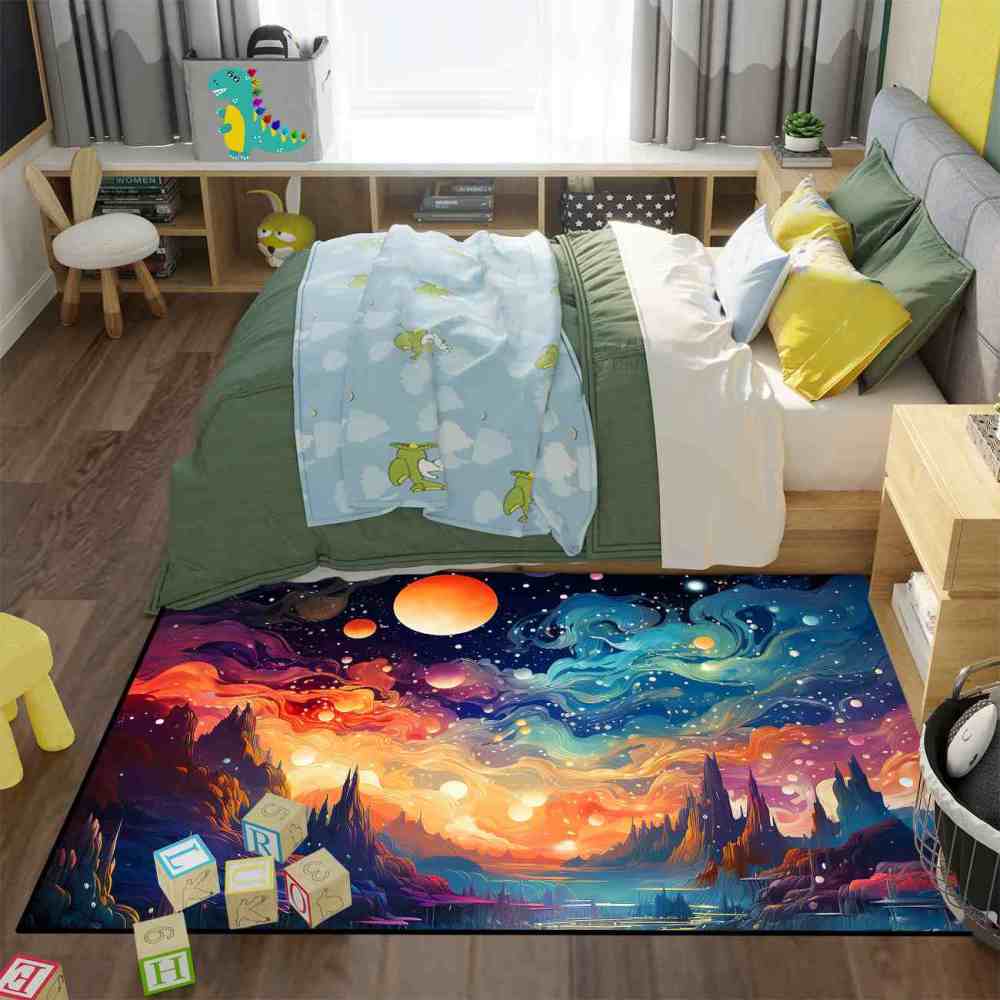 Nebula Dream Galaxy Area Rug Upgrade Ultra Non-Slip Backing | CozyLil