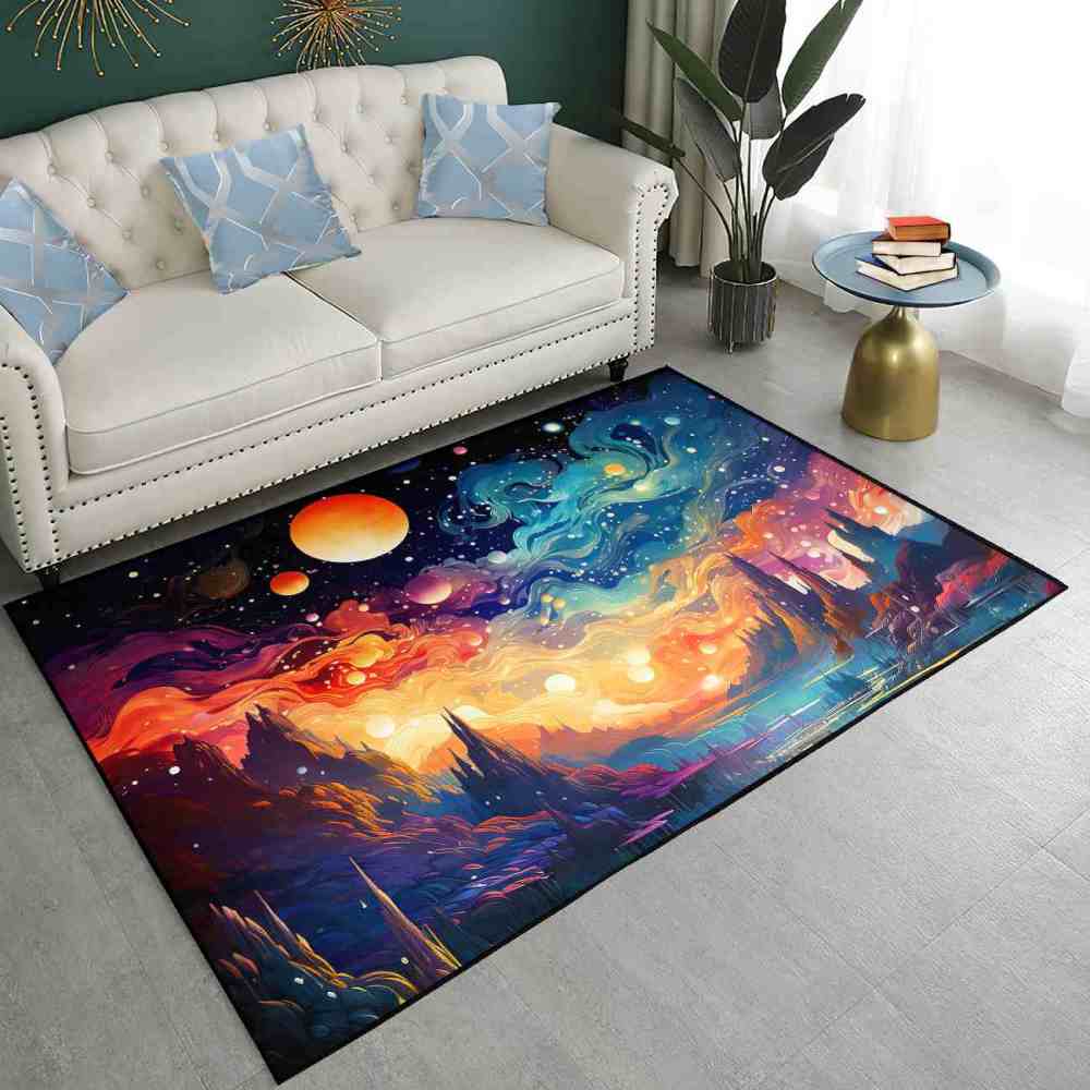 Nebula Dream Galaxy Area Rug Upgrade Ultra Non-Slip Backing | CozyLil