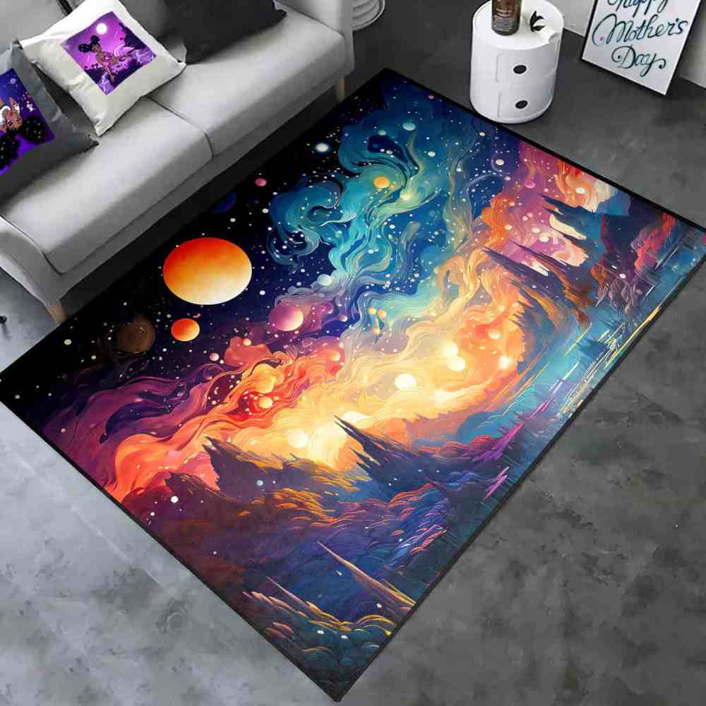 Nebula Dream Galaxy Area Rug Upgrade Ultra Non-Slip Backing | CozyLil