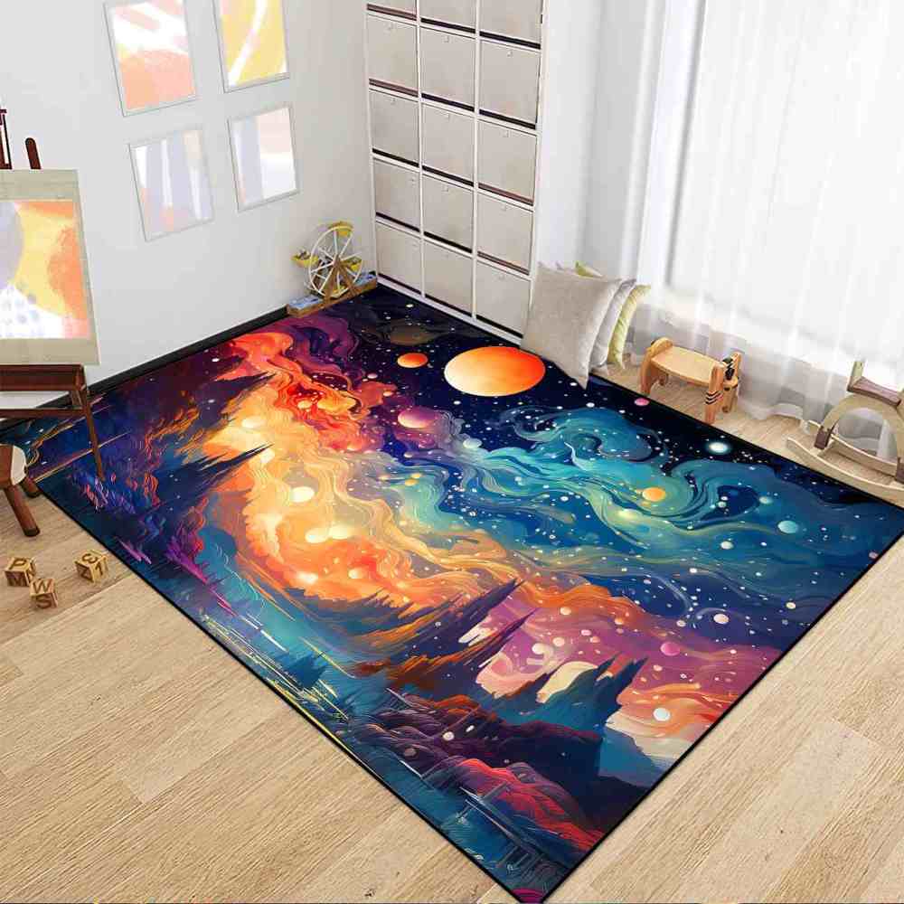 Nebula Dream Galaxy Area Rug Upgrade Ultra Non-Slip Backing | CozyLil