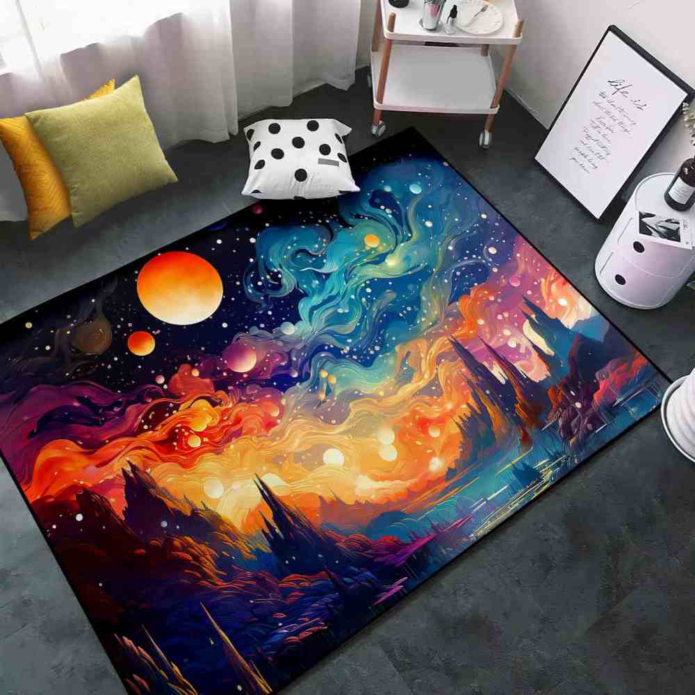 Nebula Dream Galaxy Area Rug Upgrade Ultra Non-Slip Backing | CozyLil