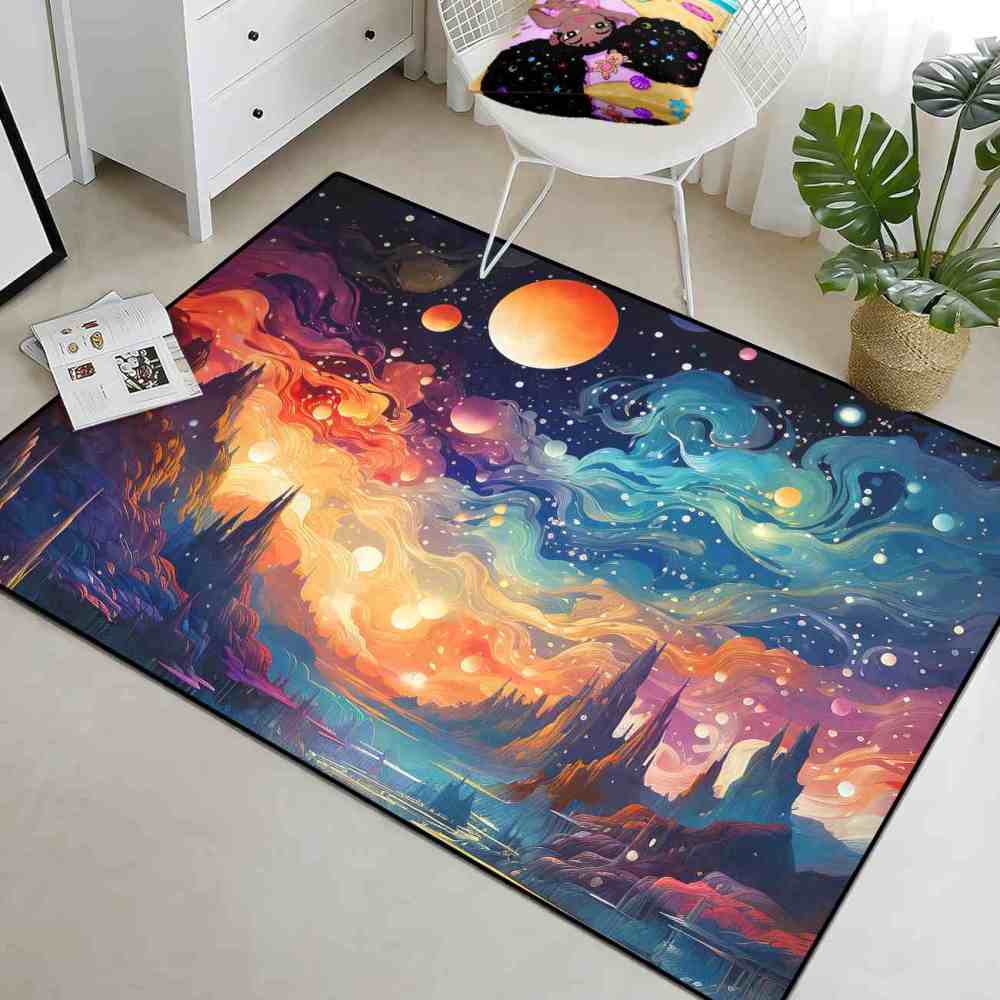 Nebula Dream Galaxy Area Rug Upgrade Ultra Non-Slip Backing | CozyLil