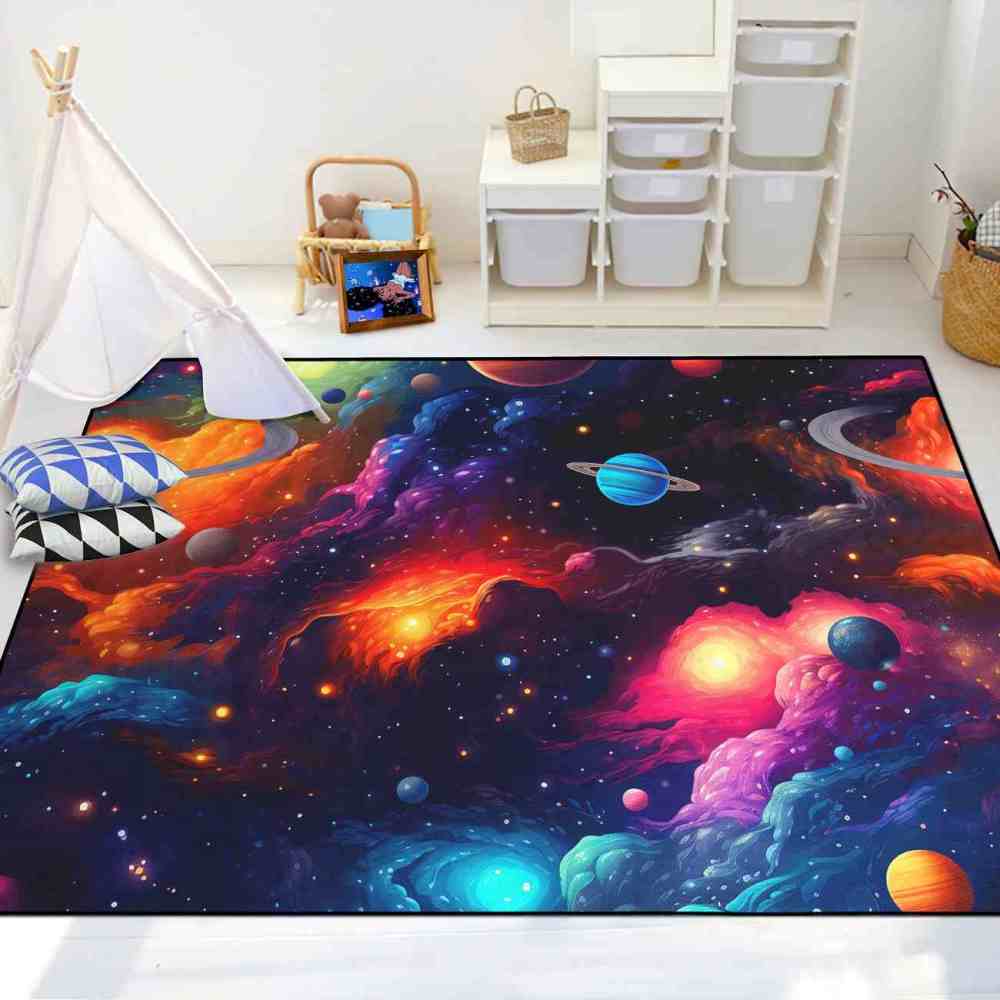 Deep Space Planets Rug Upgrade Ultra Non-Slip Backing | CozyLil