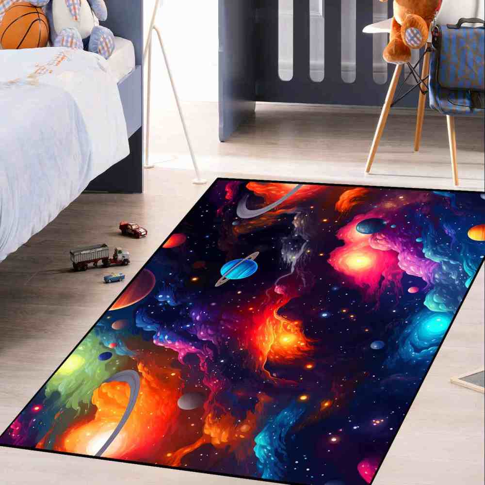 Deep Space Planets Rug Upgrade Ultra Non-Slip Backing | CozyLil