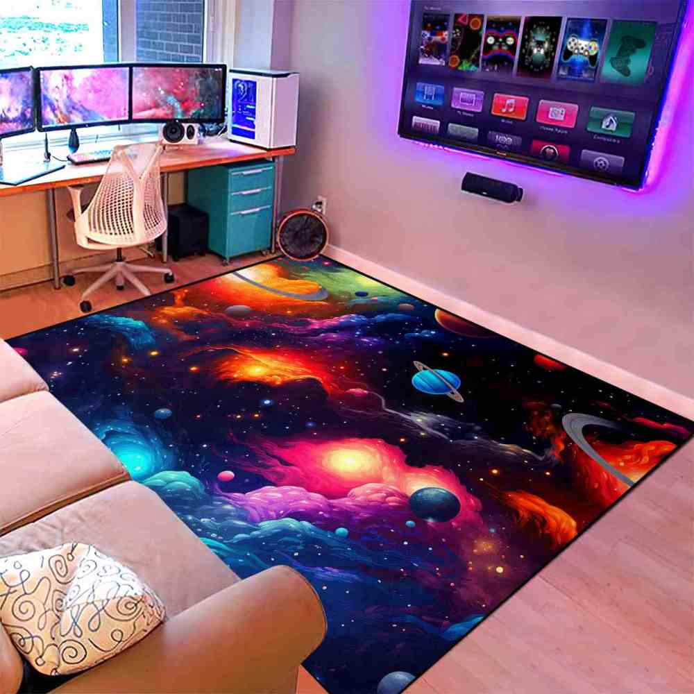 Deep Space Planets Rug Upgrade Ultra Non-Slip Backing | CozyLil
