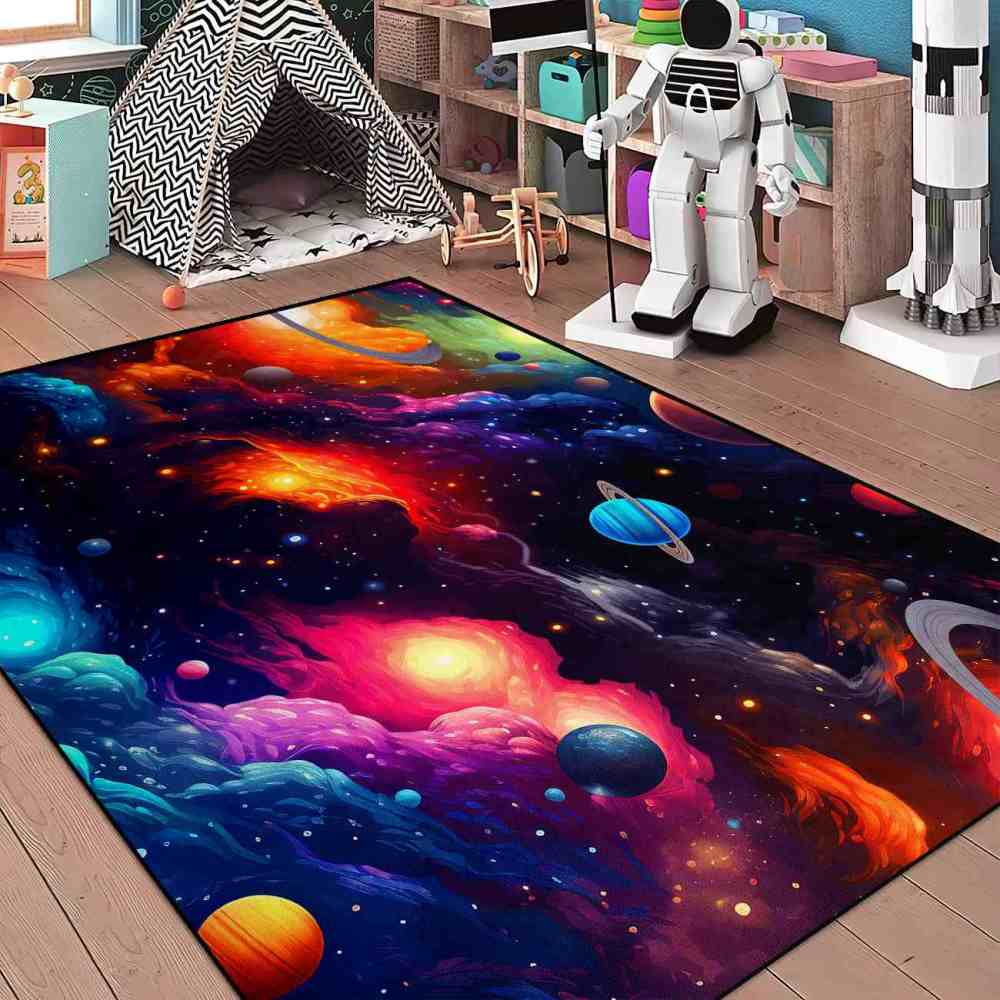 Deep Space Planets Rug Upgrade Ultra Non-Slip Backing | CozyLil