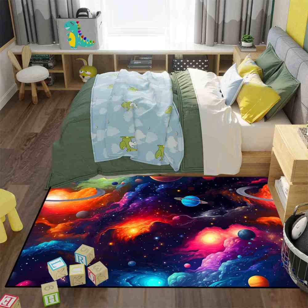 Deep Space Planets Rug Upgrade Ultra Non-Slip Backing | CozyLil