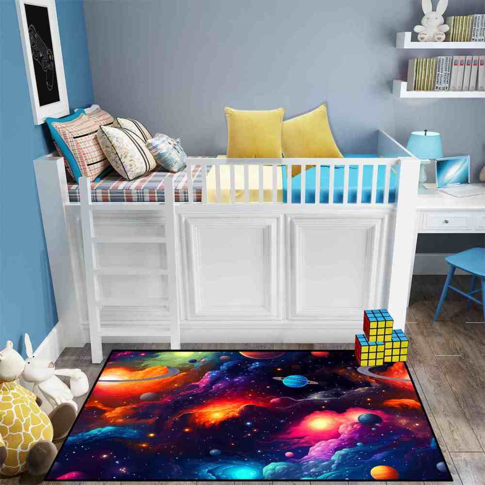 Deep Space Planets Rug Upgrade Ultra Non-Slip Backing | CozyLil