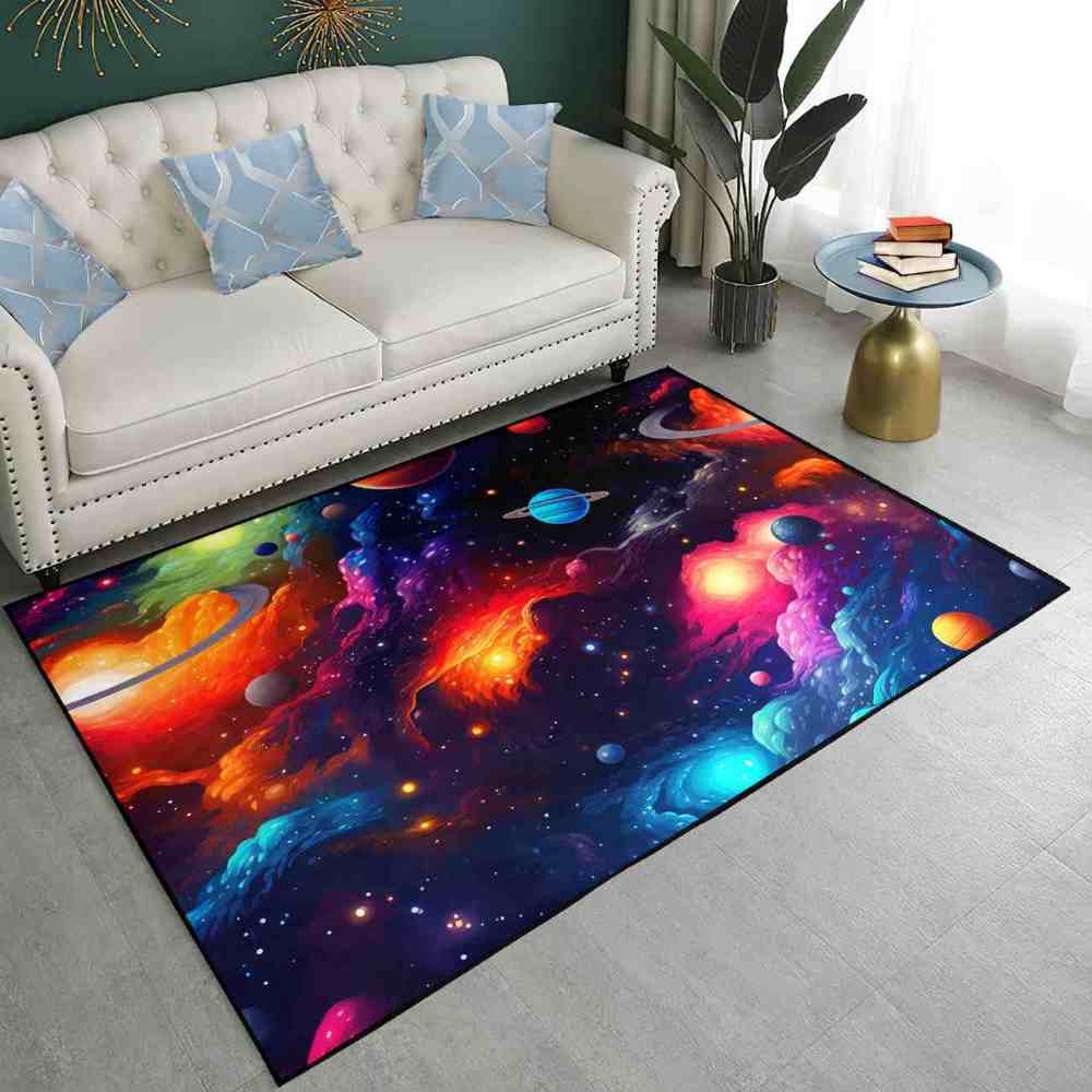 Deep Space Planets Rug Upgrade Ultra Non-Slip Backing | CozyLil