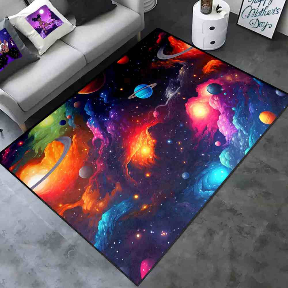 Deep Space Planets Rug Upgrade Ultra Non-Slip Backing | CozyLil