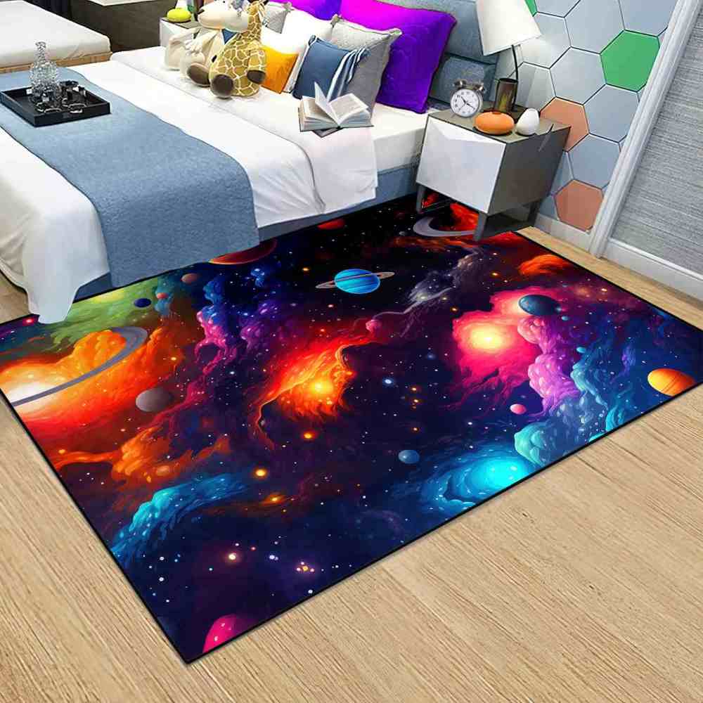 Deep Space Planets Rug Upgrade Ultra Non-Slip Backing | CozyLil
