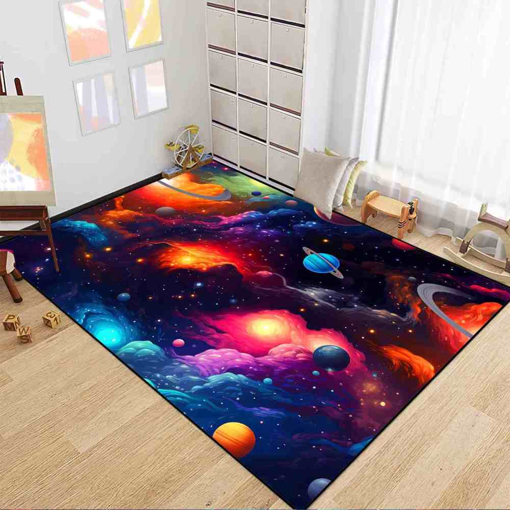 Deep Space Planets Rug Upgrade Ultra Non-Slip Backing | CozyLil