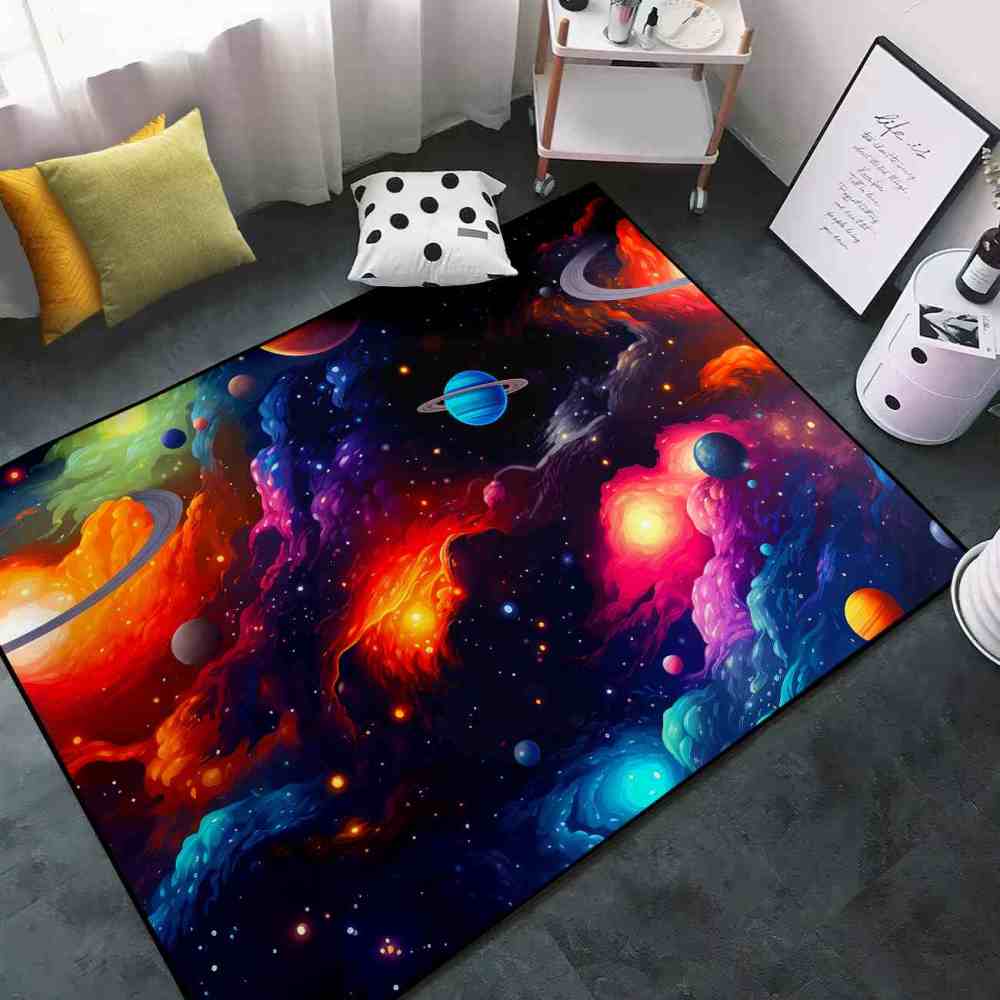Deep Space Planets Rug Upgrade Ultra Non-Slip Backing | CozyLil