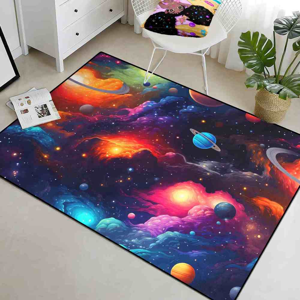 Deep Space Planets Rug Upgrade Ultra Non-Slip Backing | CozyLil