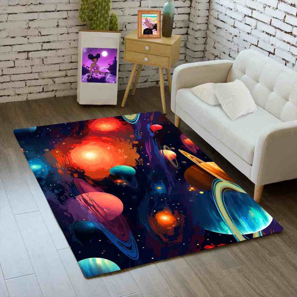 Solar Flare Galaxy Rug Upgrade Ultra Non-Slip Backing | CozyLil
