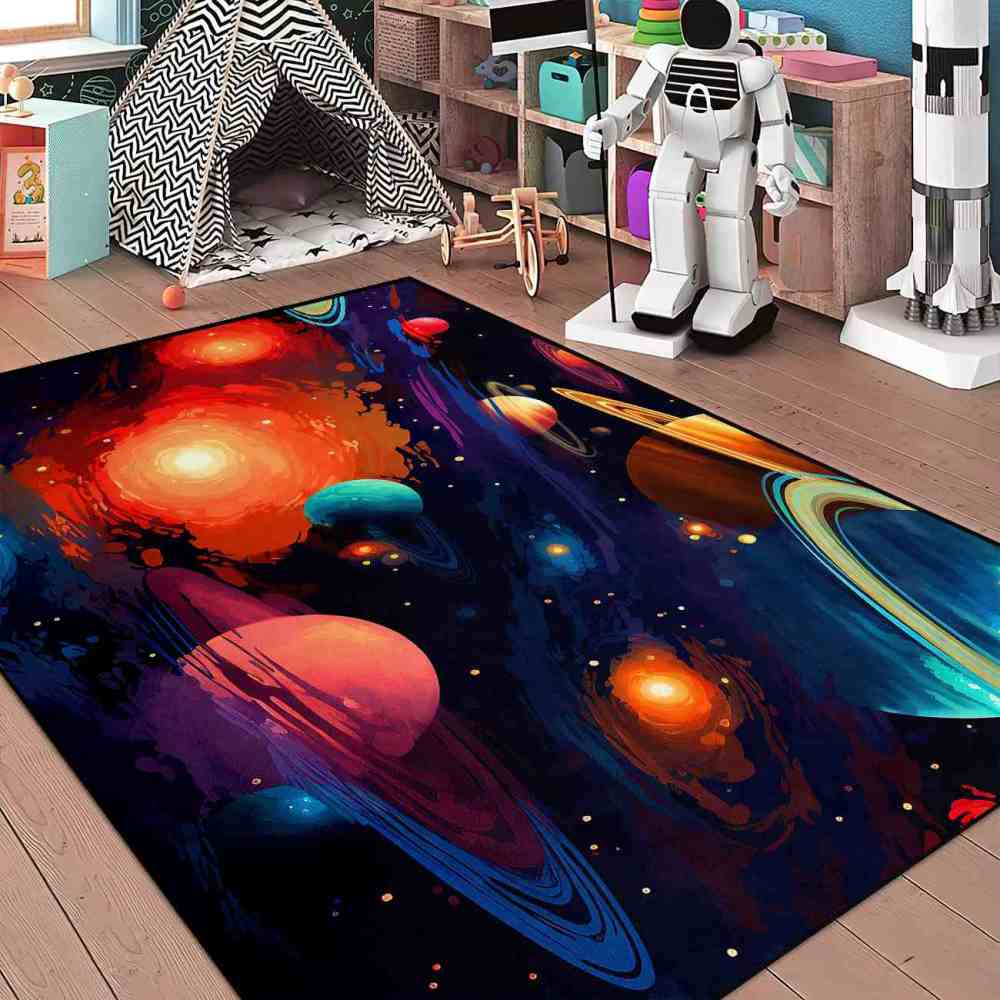 Solar Flare Galaxy Rug Upgrade Ultra Non-Slip Backing | CozyLil