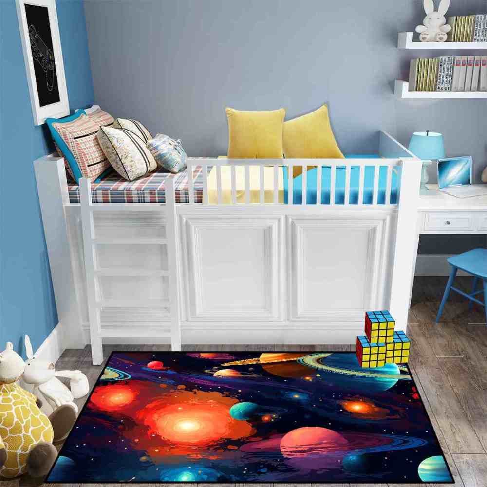Solar Flare Galaxy Rug Upgrade Ultra Non-Slip Backing | CozyLil