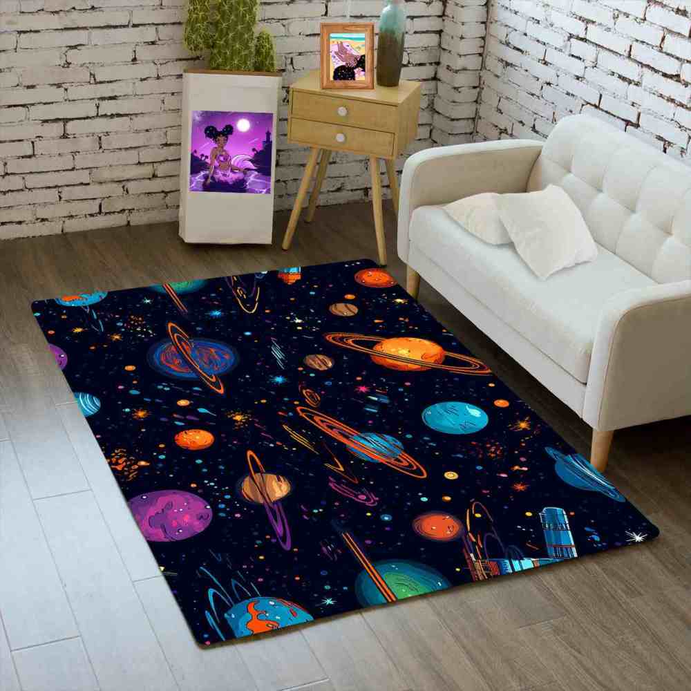 Galactic Voyage Comet Area Rug Upgrade Ultra Non-Slip | CozyLil