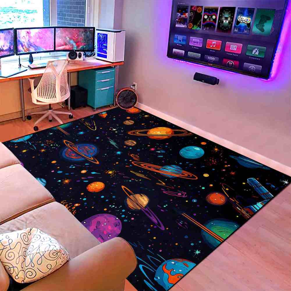 Galactic Voyage Comet Area Rug Upgrade Ultra Non-Slip | CozyLil