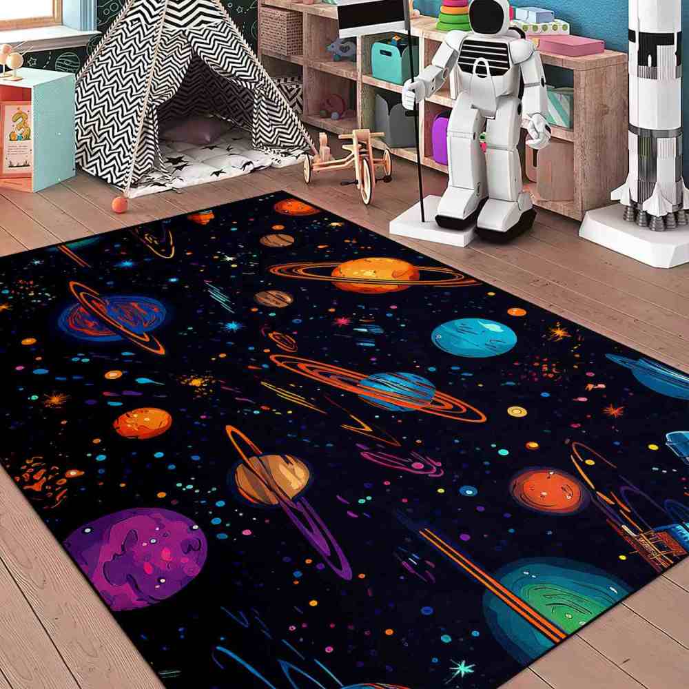 Galactic Voyage Comet Area Rug Upgrade Ultra Non-Slip | CozyLil