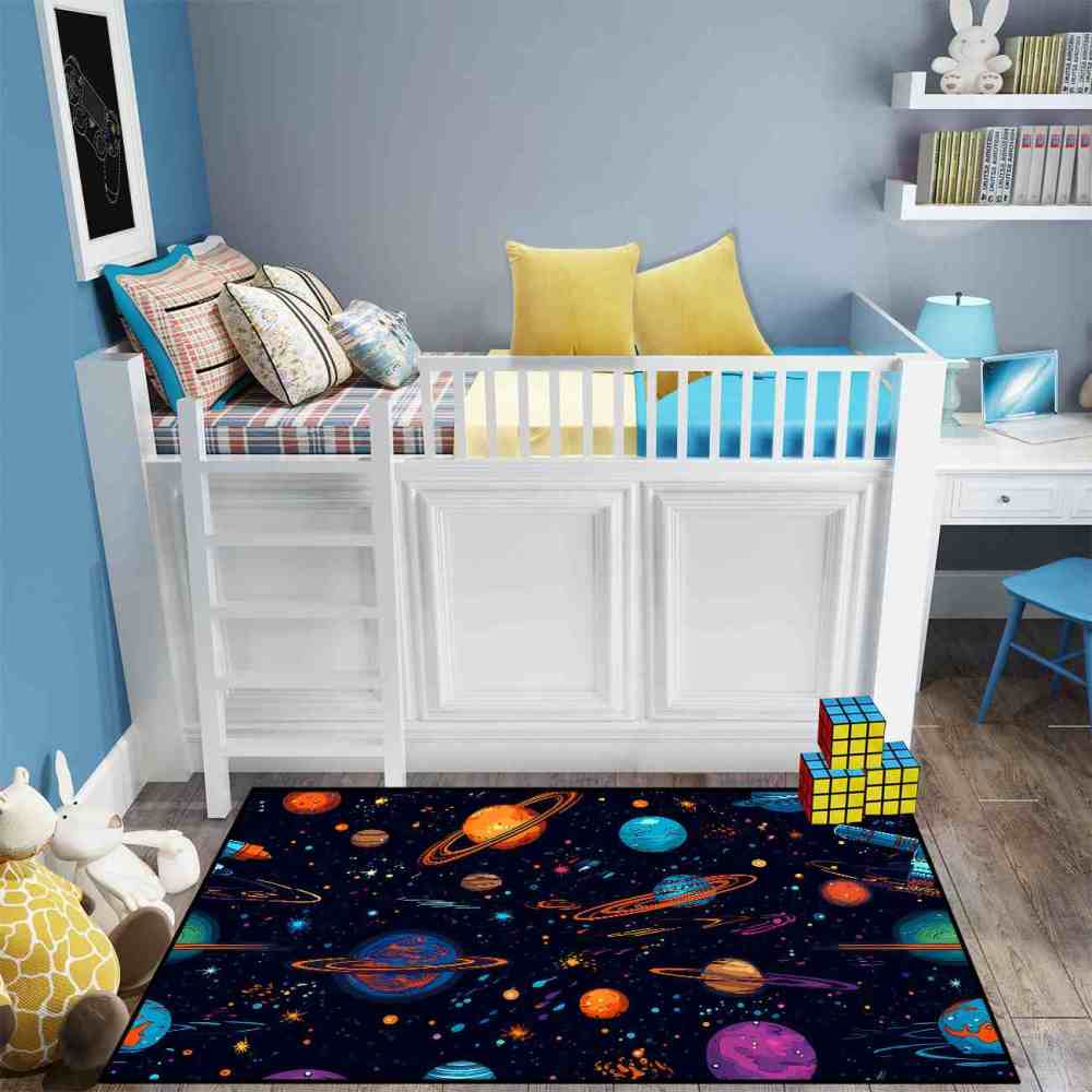 Galactic Voyage Comet Area Rug Upgrade Ultra Non-Slip | CozyLil
