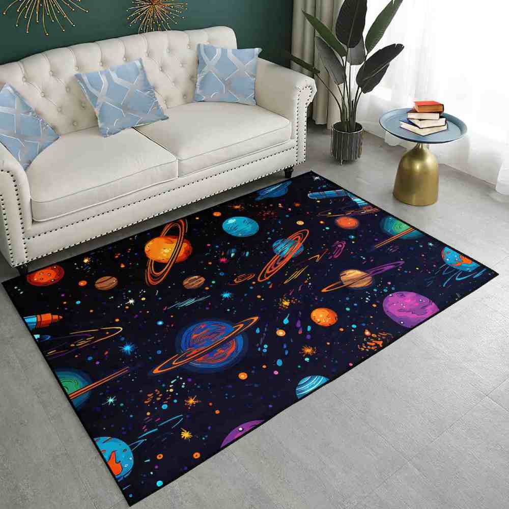 Galactic Voyage Comet Area Rug Upgrade Ultra Non-Slip | CozyLil