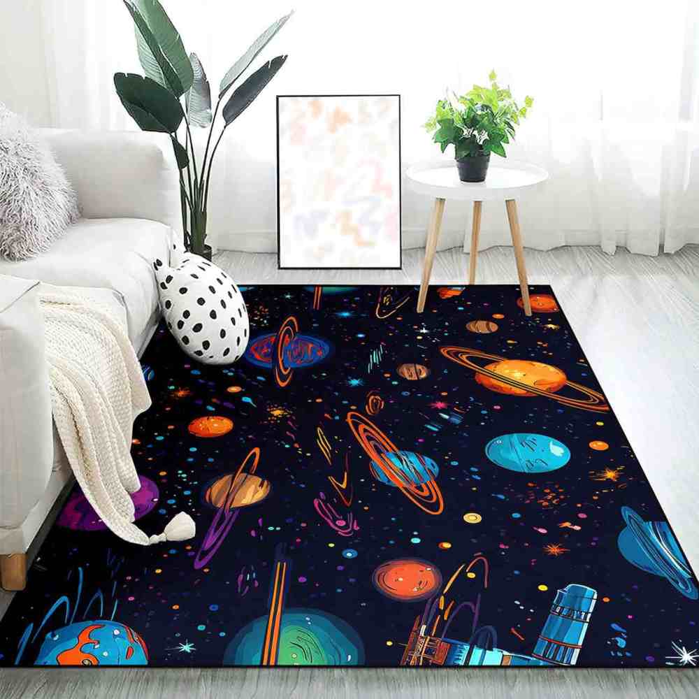Galactic Voyage Comet Area Rug Upgrade Ultra Non-Slip | CozyLil