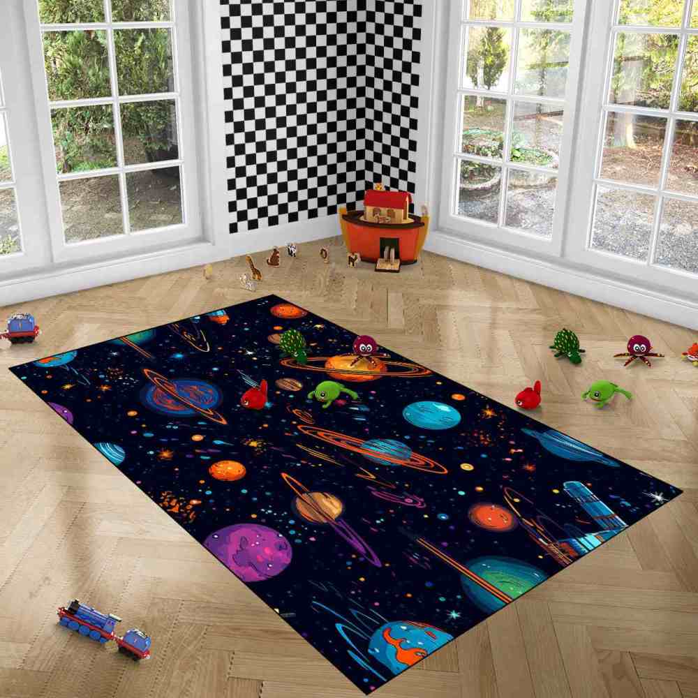 Galactic Voyage Comet Area Rug Upgrade Ultra Non-Slip | CozyLil