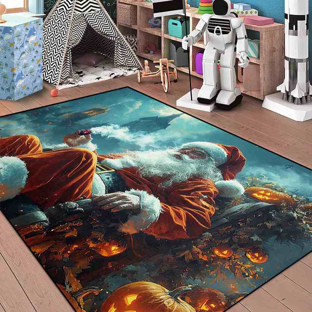 Dark Fantasy Castle Holiday Teen Boys Playroom Rug | CozyLil