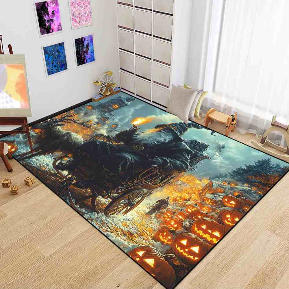 Dark Wizard Reindeer Carriage Teen Boys Bedroom Rug | CozyLil
