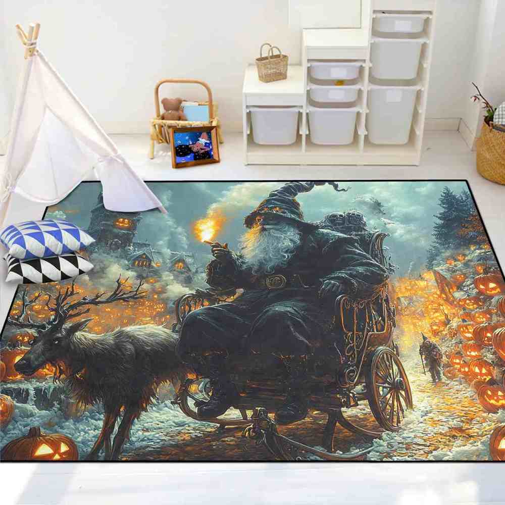 Dark Wizard Reindeer Carriage Teen Boys Bedroom Rug | CozyLil