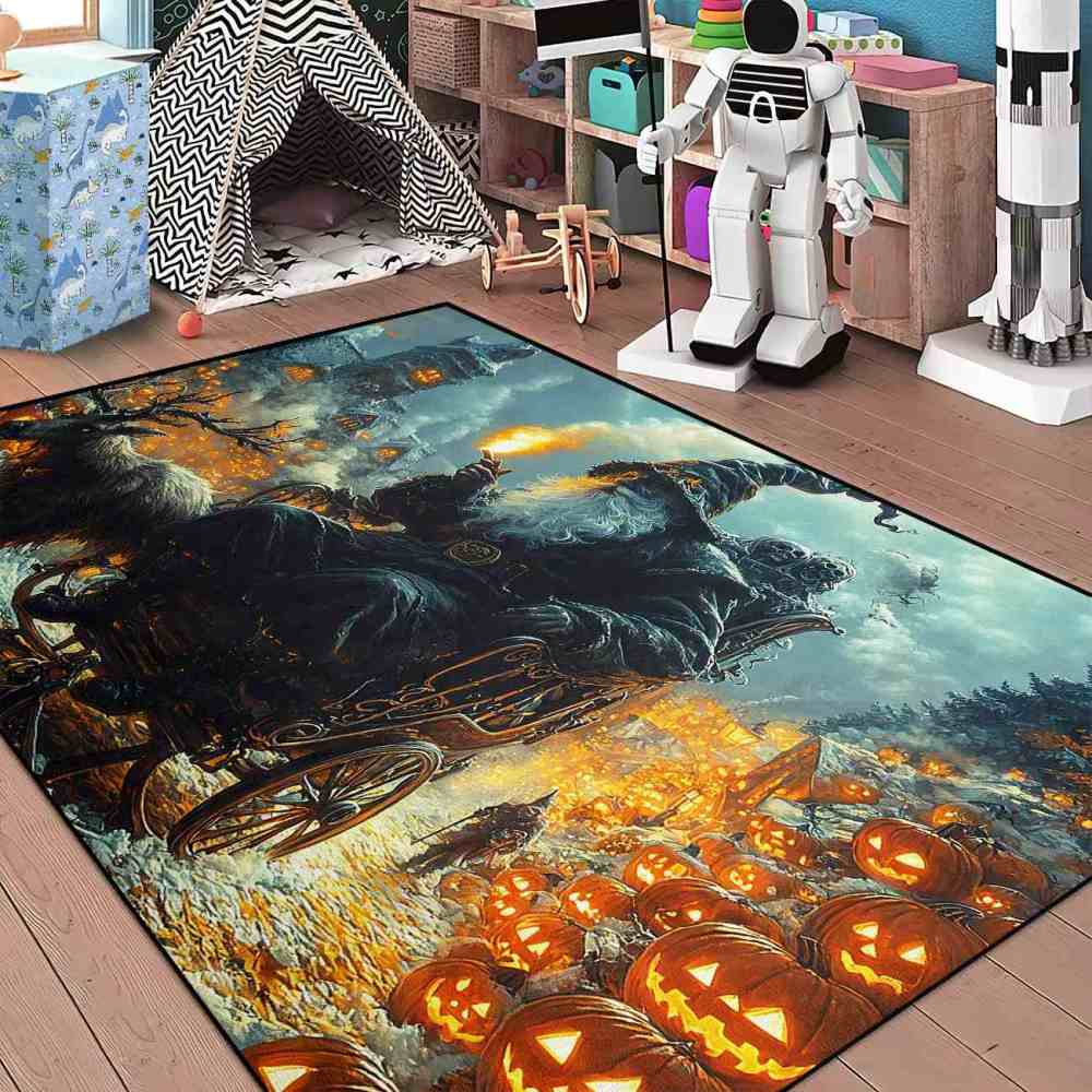 Dark Wizard Reindeer Carriage Teen Boys Bedroom Rug | CozyLil