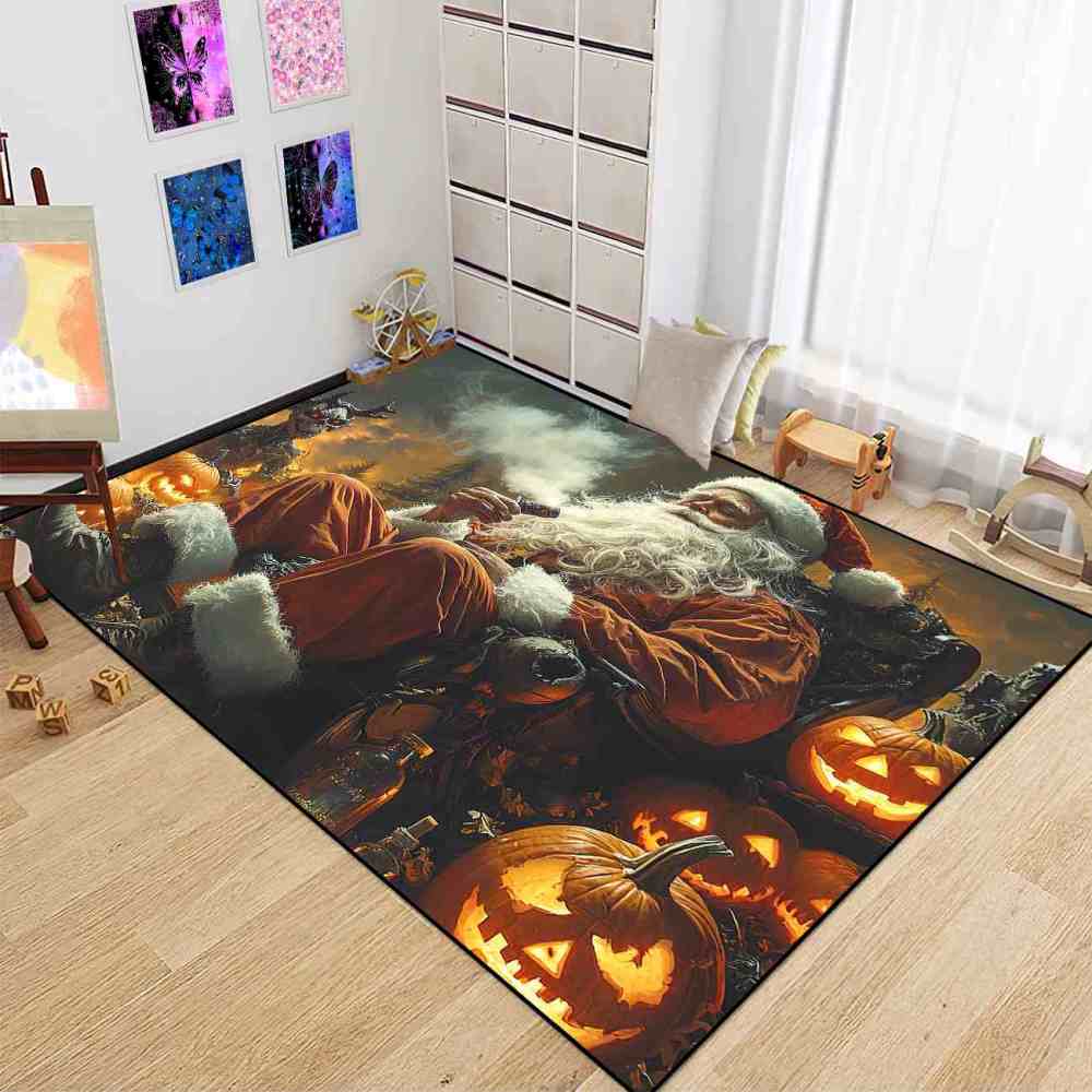 Edgy Skull Stag Holiday Teen Boys Playroom Mat | CozyLil