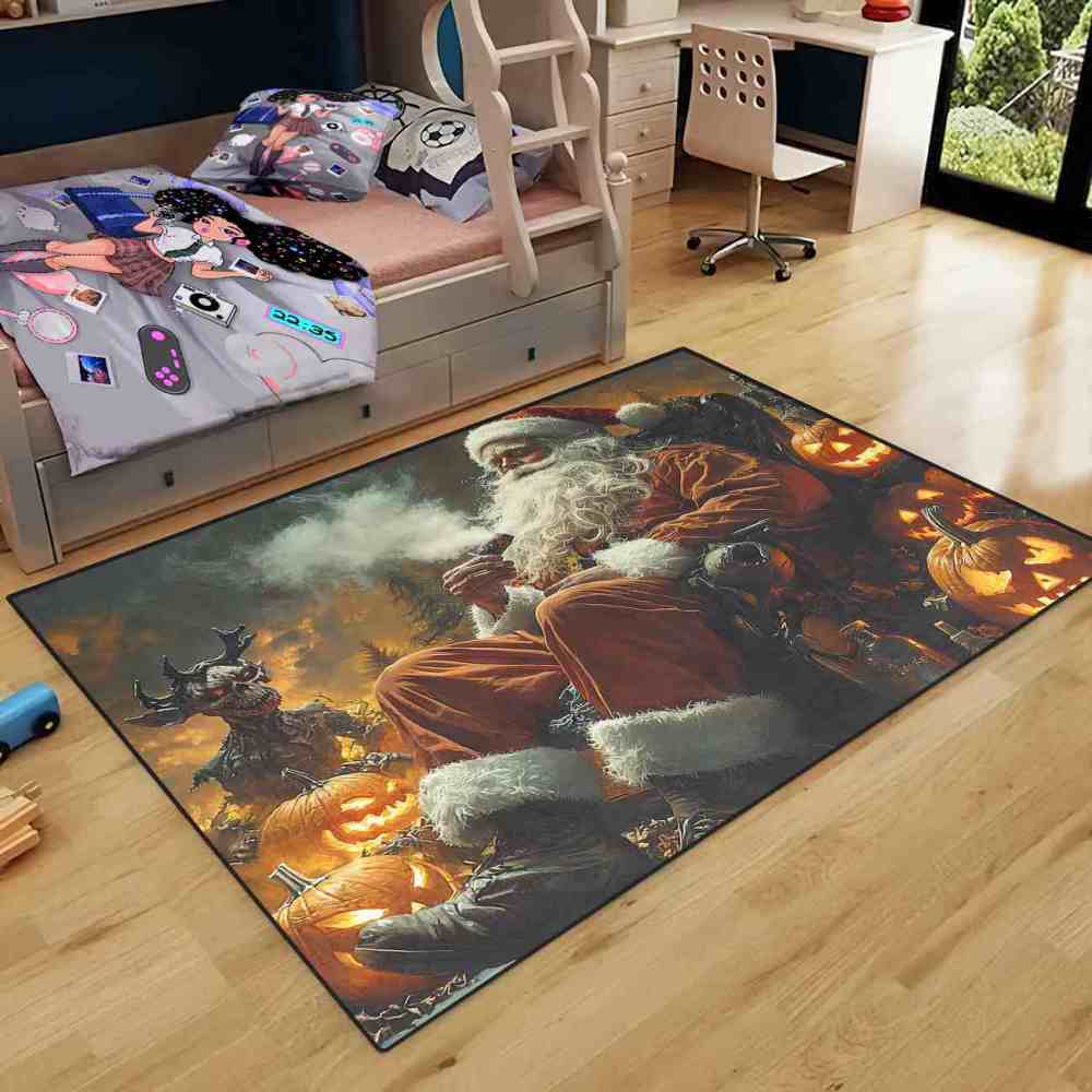 Edgy Skull Stag Holiday Teen Boys Playroom Mat | CozyLil