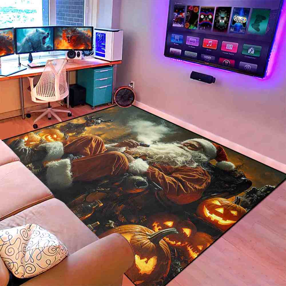 Edgy Skull Stag Holiday Teen Boys Playroom Mat | CozyLil