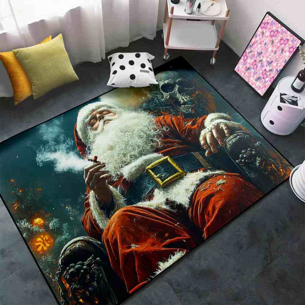 Dark Gothic Giant Skull Holiday Teen Gamer Rug | CozyLil
