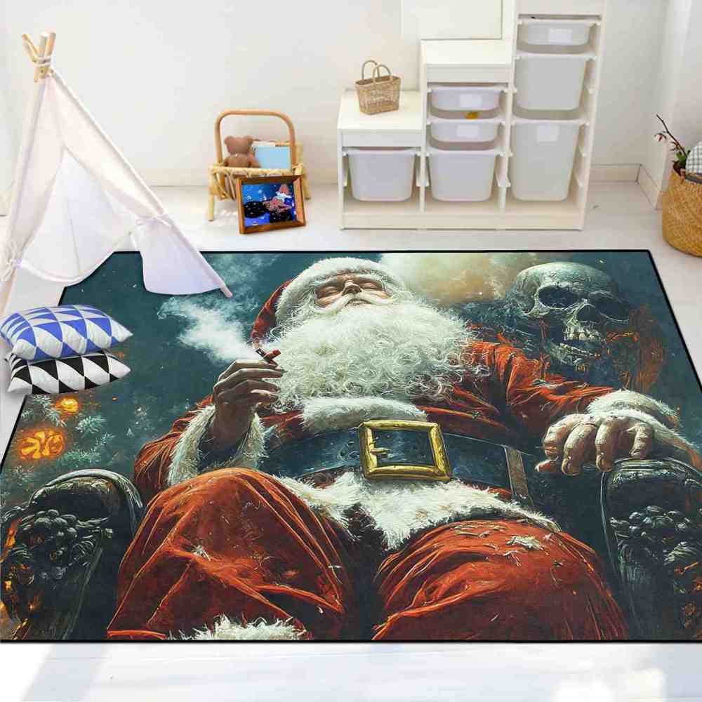 Dark Gothic Giant Skull Holiday Teen Gamer Rug | CozyLil