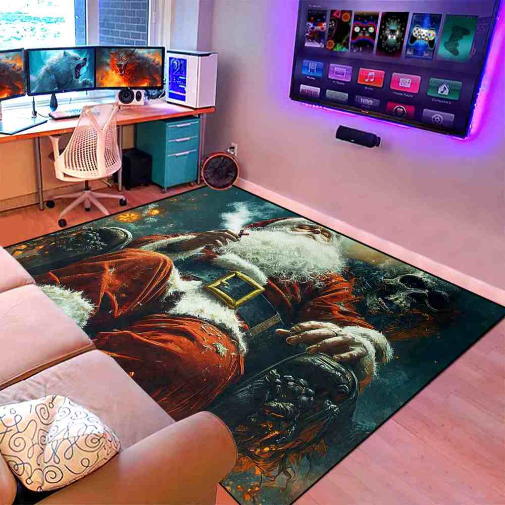 Dark Gothic Giant Skull Holiday Teen Gamer Rug | CozyLil