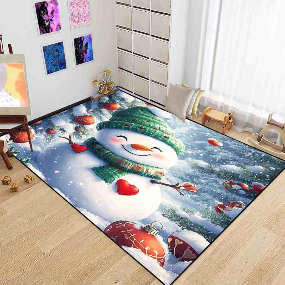 Festive Snowman Nursery Playroom Rug | CozyLil