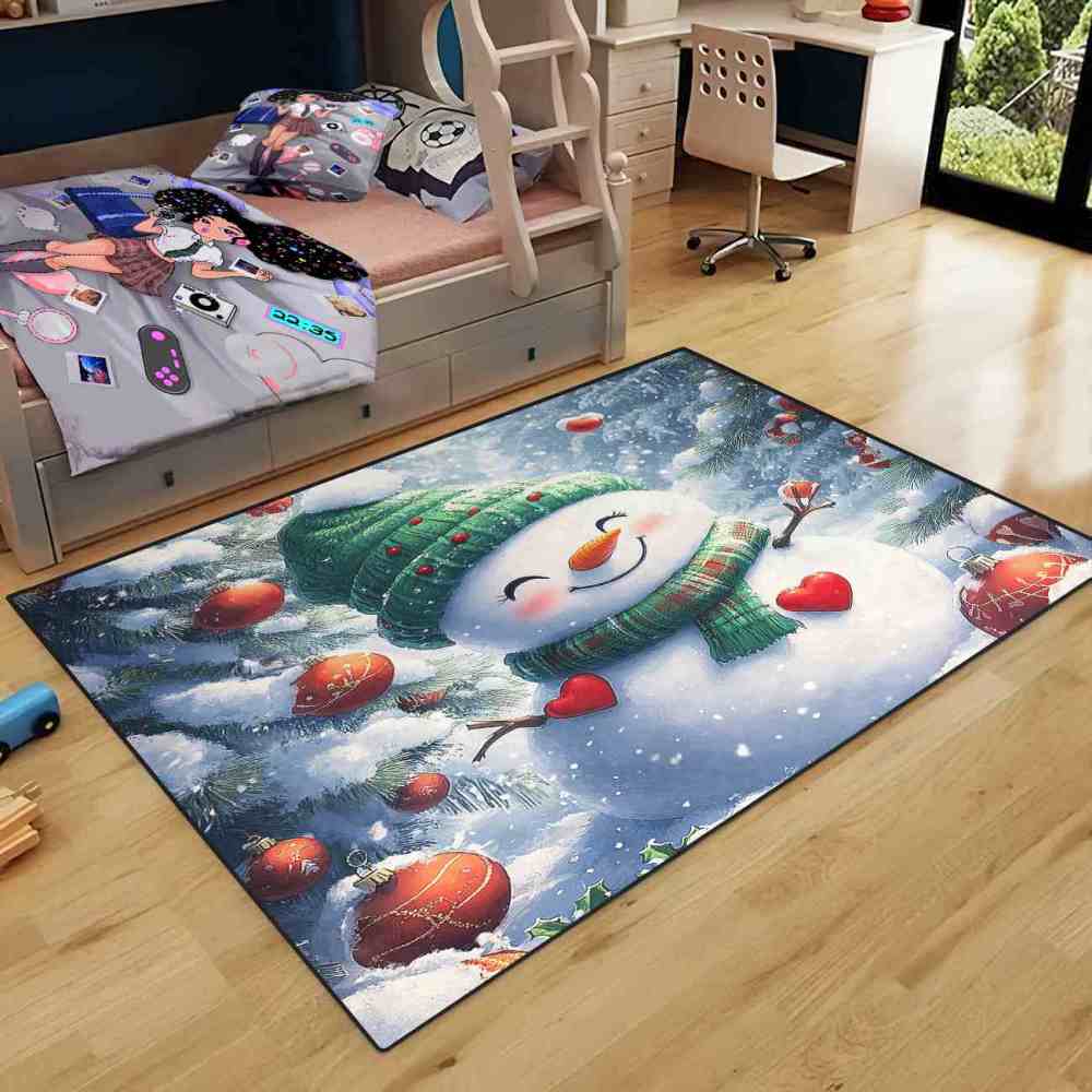 Festive Snowman Nursery Playroom Rug | CozyLil