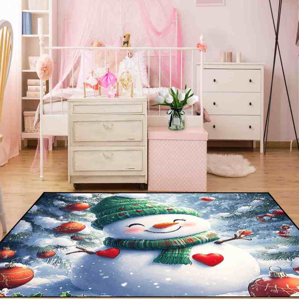 Festive Snowman Nursery Playroom Rug | CozyLil