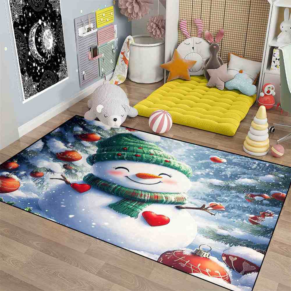 Festive Snowman Nursery Playroom Rug | CozyLil