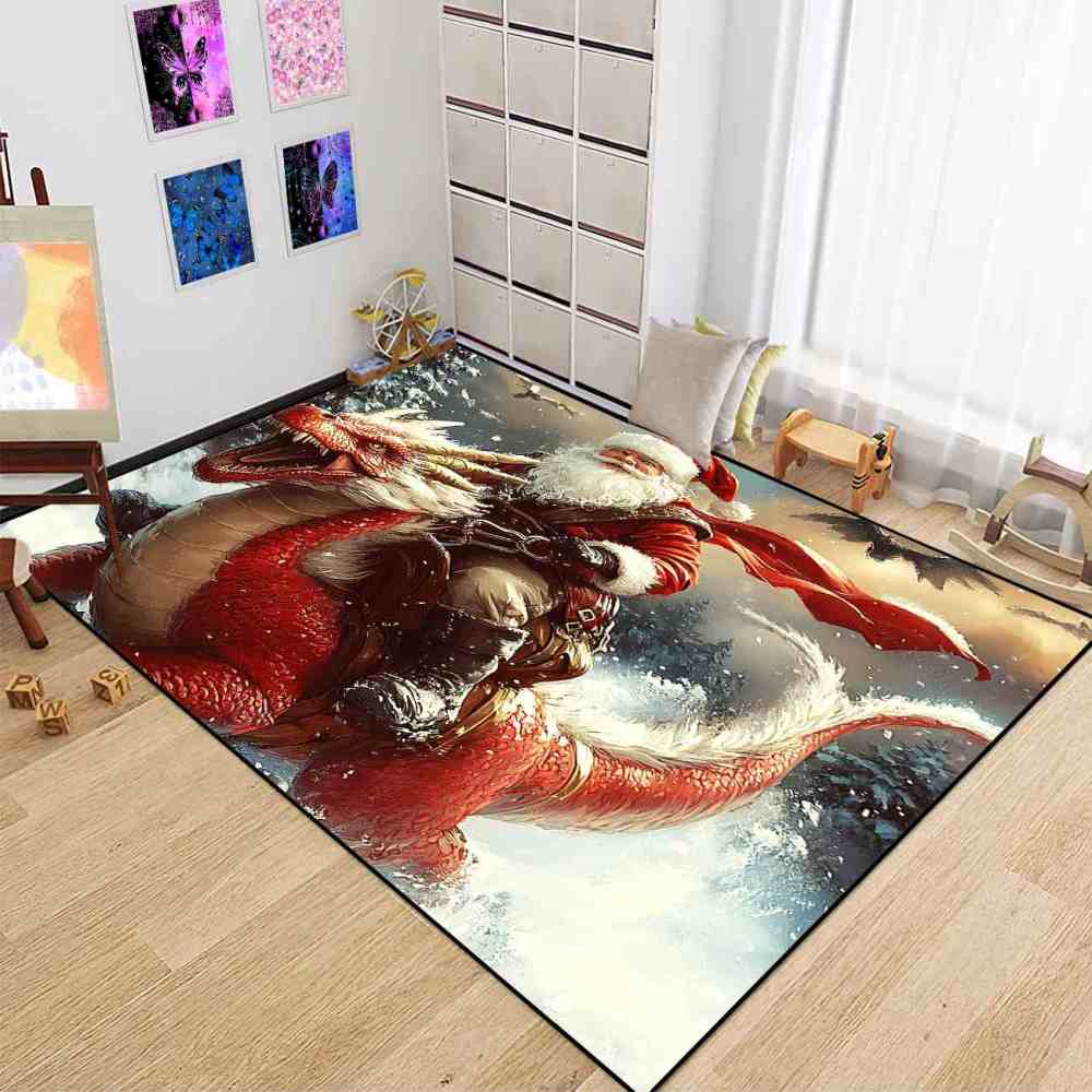 Roaring Dragon Santa Action Kids Carpet | CozyLil