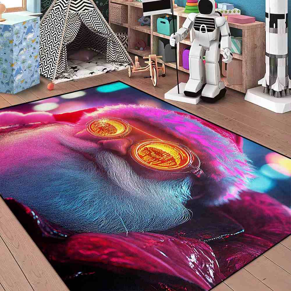 Retro Cyberpunk Santa Teen Gamer Rug | CozyLil