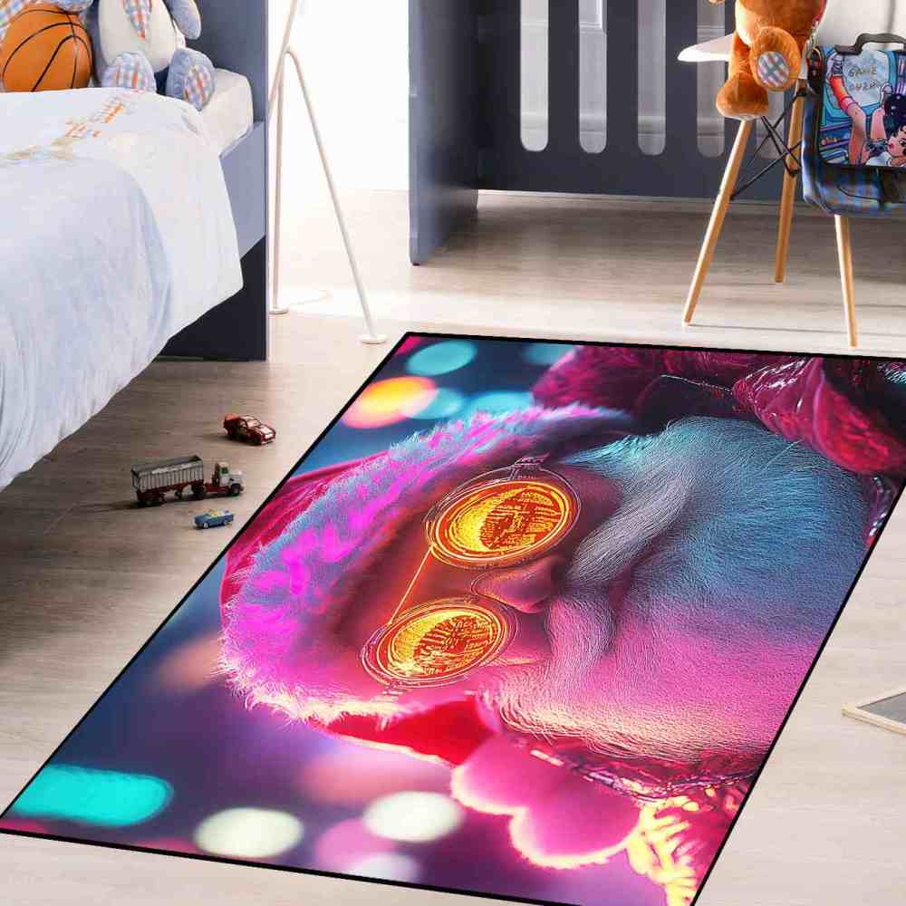 Retro Cyberpunk Santa Teen Gamer Rug | CozyLil