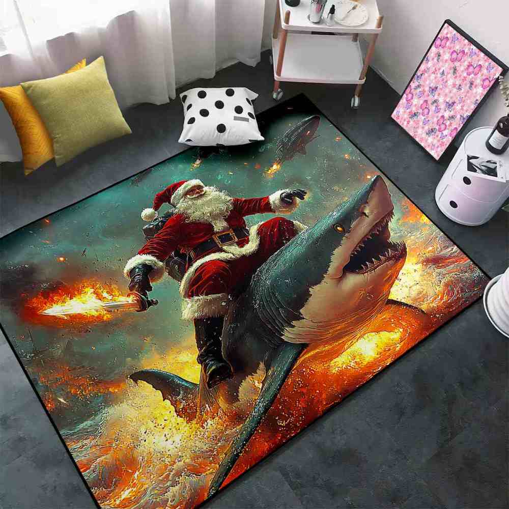 Epic Santa Riding Shark Boys Area Rug | CozyLil